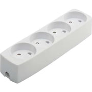 4-Stikdåse U/J hvid