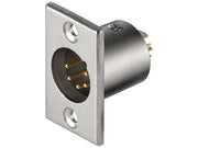 XLR bøsning - 5P han, nikkel