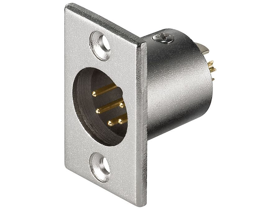 XLR bøsning - 5P han, nikkel