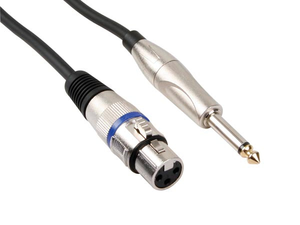 XLR kabel - XLR hun til 6,35mm mono JACK han (3m)