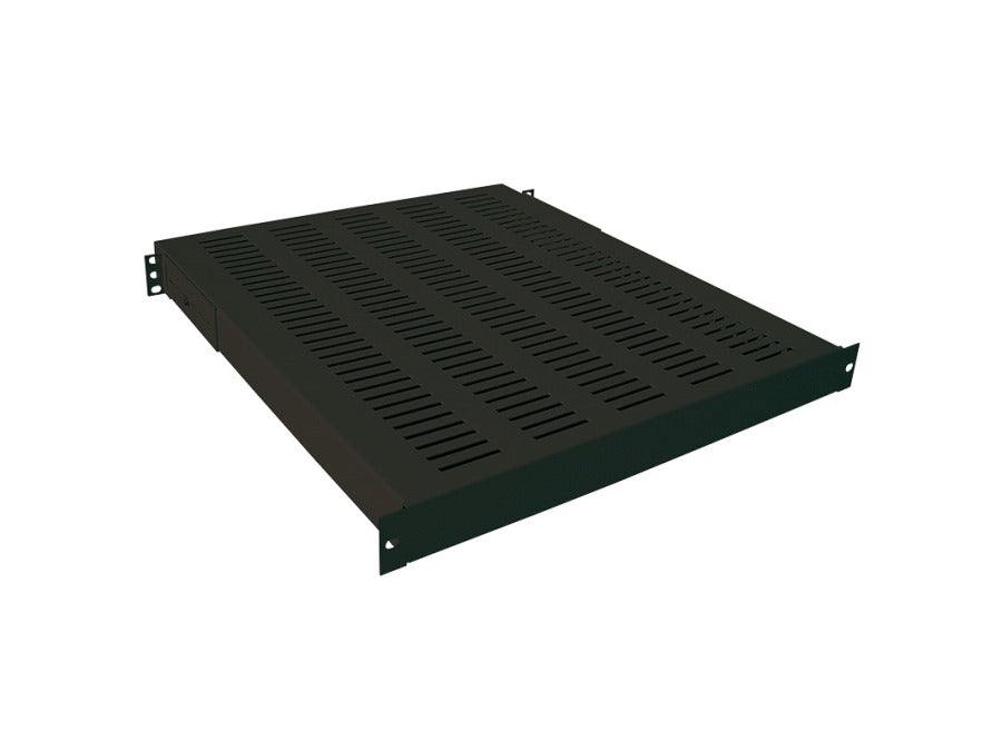 19" Heavy Duty hylde til rack skabe, D:600mm, Sort