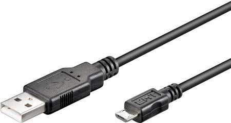USB2.0 KABEL A - MICRO B M/M 3M SORT