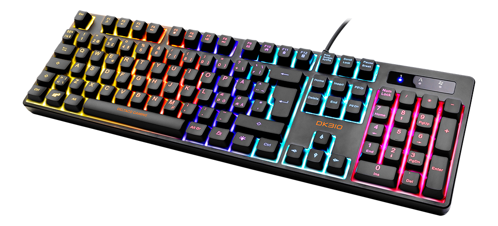 Mekanisk gaming tastatur - RGB, Røde switche, Sort