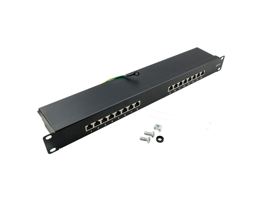 19" Cat6 Patch Panel - 16-Port, STP, Sort, EconLinie