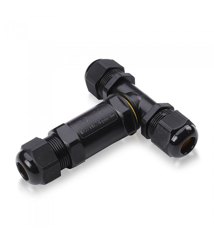 Vandtæt T-kabelsamler IP68 - sort