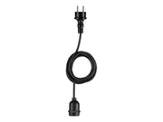 Udendørs E27 Pendel m. stikprop - Sort, IP44 (5m)