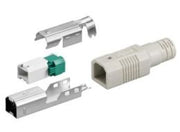USB B hanstik - Til loddefri ledningsmontage, Grå