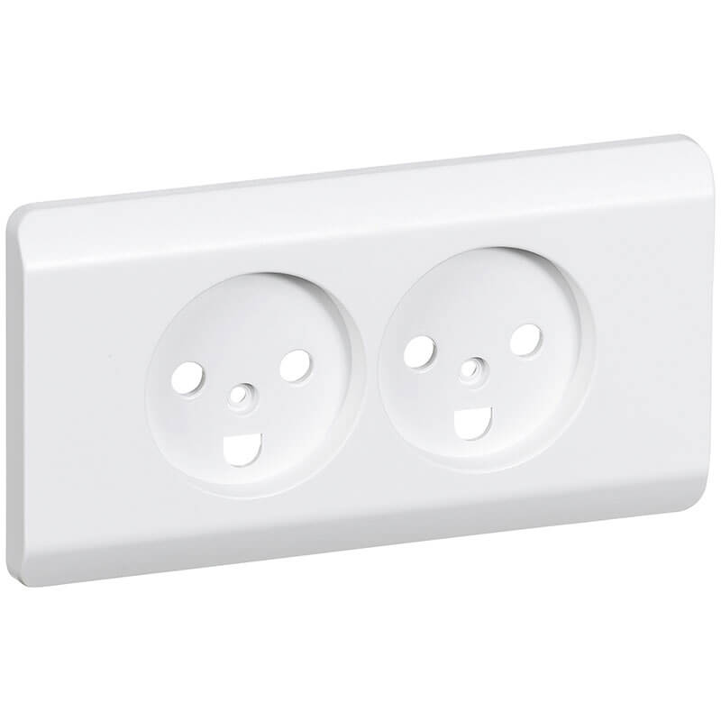 Opus 66 afdækning til dobb. stikkon. planforsænket hvid