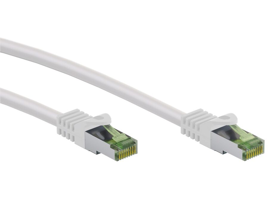 CAT8.1 netværkskabel - S/FTP (PiMF) LSZH, CU, Hvid (1m)