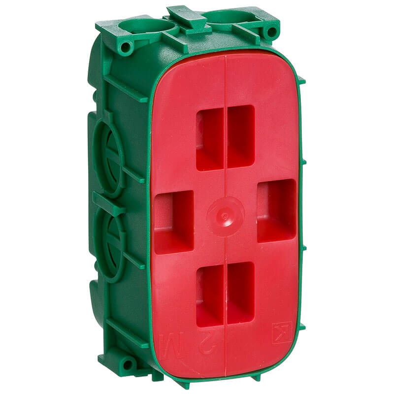 LK Fuga grøn indmuringsdåse 2 modul 49mm dyb