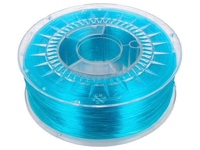 PETG filament - Ø1,75mm, Blå transparent, 1kg