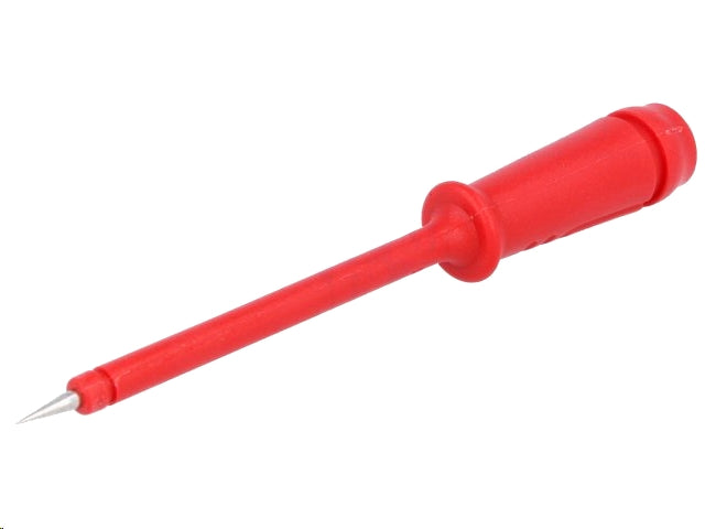 Testprobe m. stålspids - Rød (4mm bananfatning)