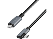 USB-C > USB-C vinklet(90°) 2xhan, 5A (PD3), sort (2m)