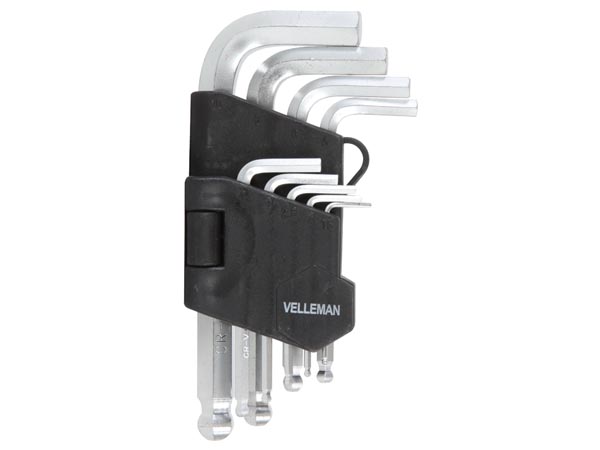 Unbrakonøgle sæt m. kuglehoveder (9 dele)