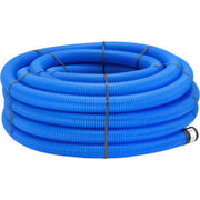 Uponor 92/80 mm PE-drænrør med 2,3 x 7 mm slids, 50 m, blå