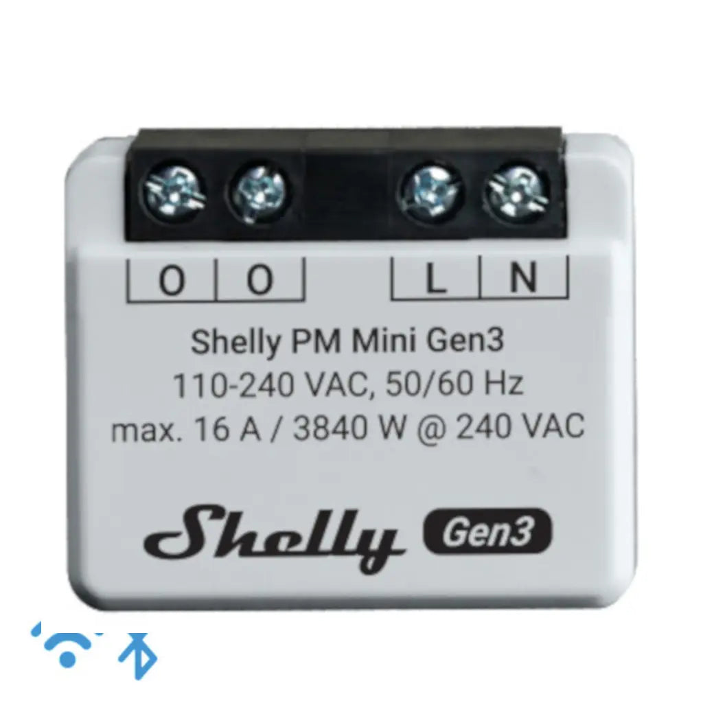 Shelly PM Mini (GEN 3) - WiFI effektmåler u/relæ
