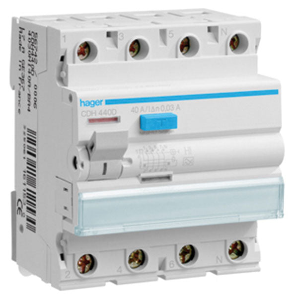 Fejlstrømsafbryder HPFI HI 4-pol 40A 30mA 200ms