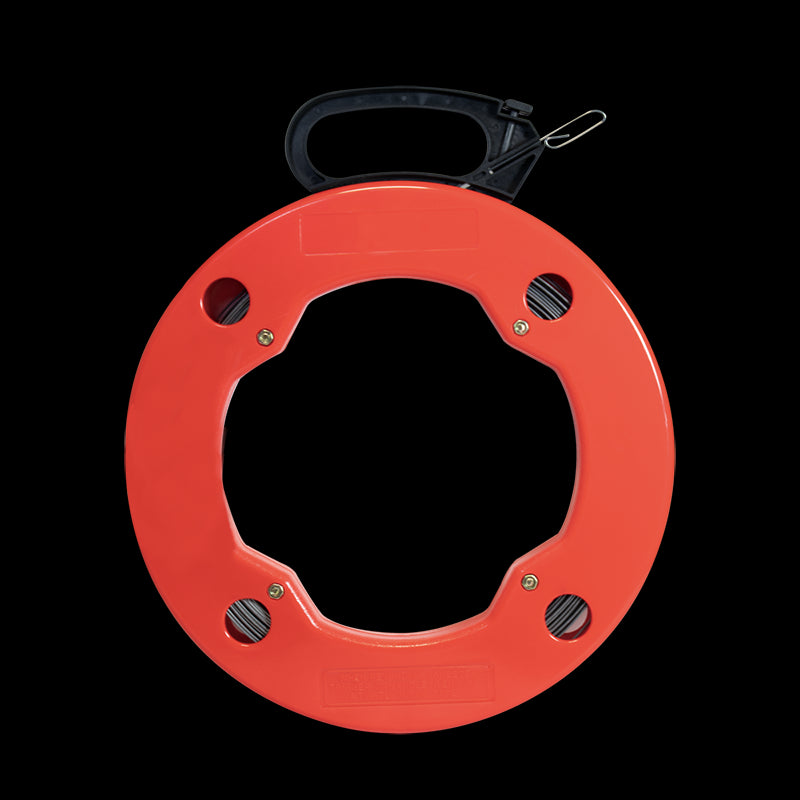 Kabel trækfjeder/søgefjeder - Stål, 30m (rød rulle)