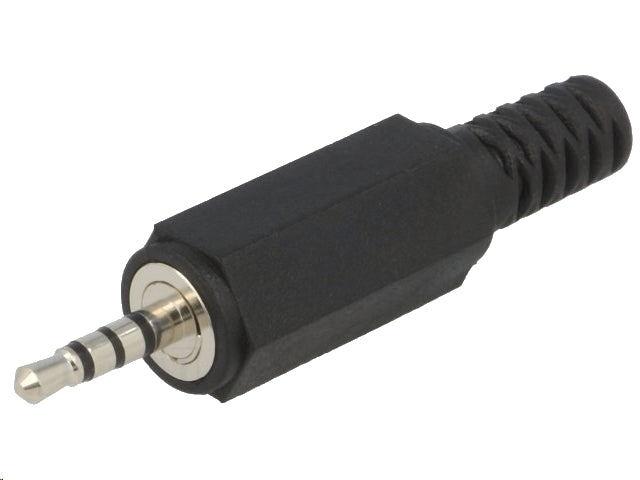 JACK stik - 2,5mm 4pol JACK han, plasthus