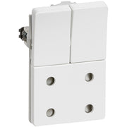 Fuga dobbelt stikkontakt med afbryder 1½ modul 2-pol - hvid