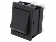 Vippekontakt - 2P ON-ON, 16A/250V, 6,3mm spadeterm. Sort