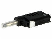 Bananstik m. sikkerhedskappe - 4mm, 60V / 36A, sort