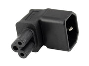 Strømadapter - C14 hun til C5 ("Mickey Mouse") han, 90°