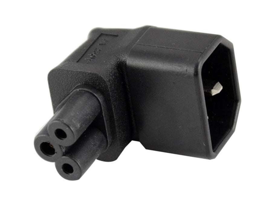 Strømadapter - C14 hun til C5 ("Mickey Mouse") han, 90°