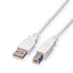 USB 2.0 kabel A-B. han/han hvid 4,5m