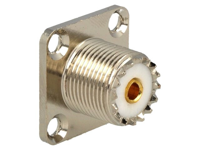 UHF(SO-239) chassisfatning - 4 hul flange (18x18mm)