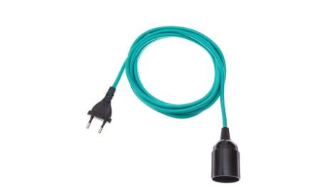 DANLAMP 3m tekstilkabel E27, emerald