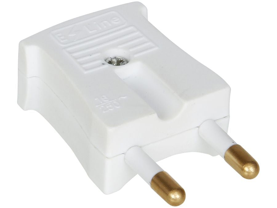 Stikprop S1 flad uden jord hvid