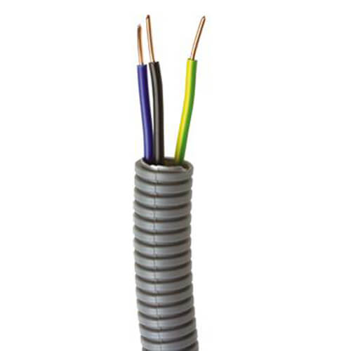 Flexrør 16mm med 3g1,5 PVL grå - 100 meter