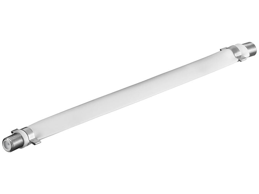 Antennefladkabel - 2 x F hun, til vindue, Hvid (0,2m)