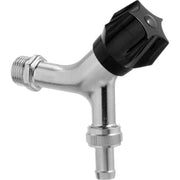 1/2" Aftapventil m. kontraventil, Skrå krydsgreb, forkromet