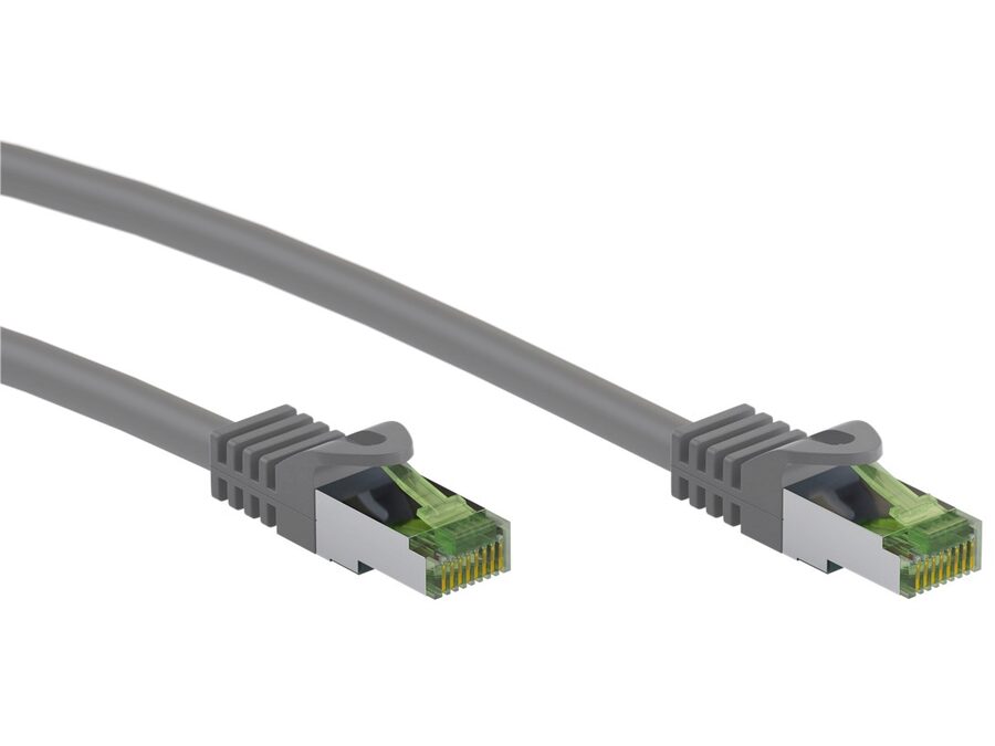CAT8.1 netværkskabel - S/FTP (PiMF) LSZH, CU, Grå (0,5m)