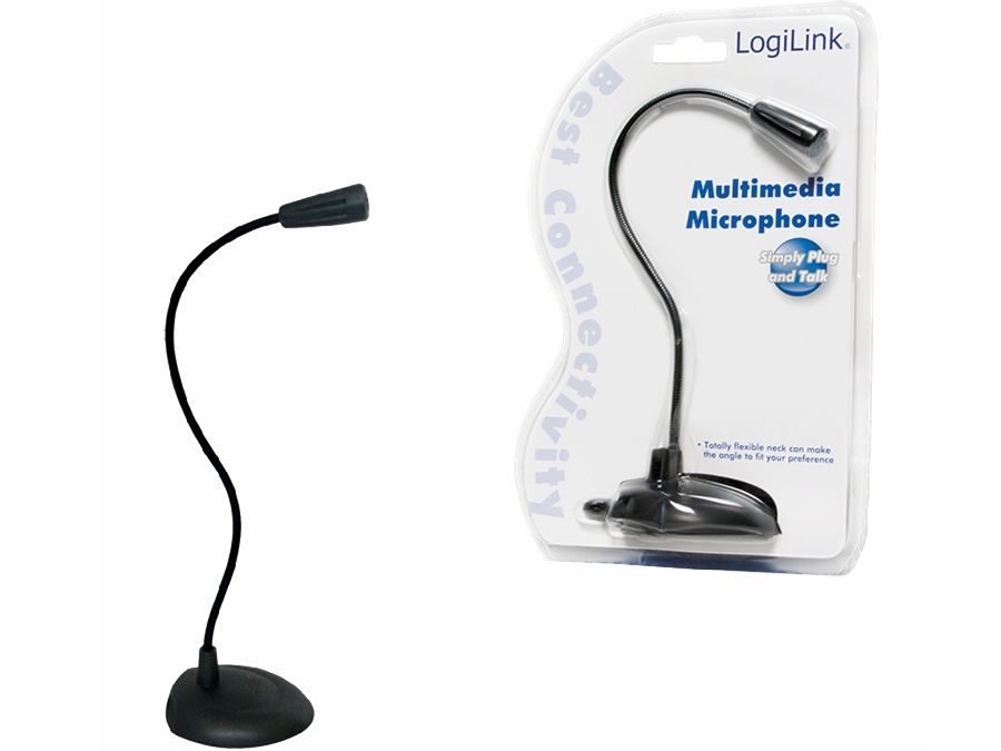 PC bordmikrofon - Fleksibel svanehals, 3,5mm JACK stik