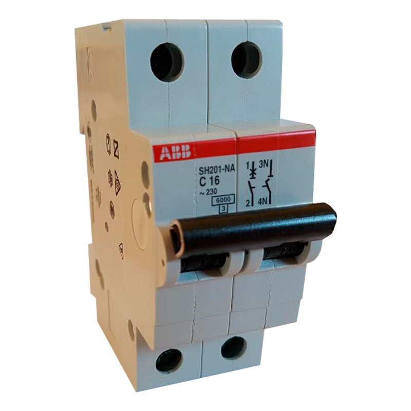 ABB Automatsikring 1P+N 16A C 6kA 2M