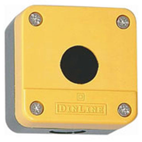Trykknapkasse - 1 Hul - Gul låg