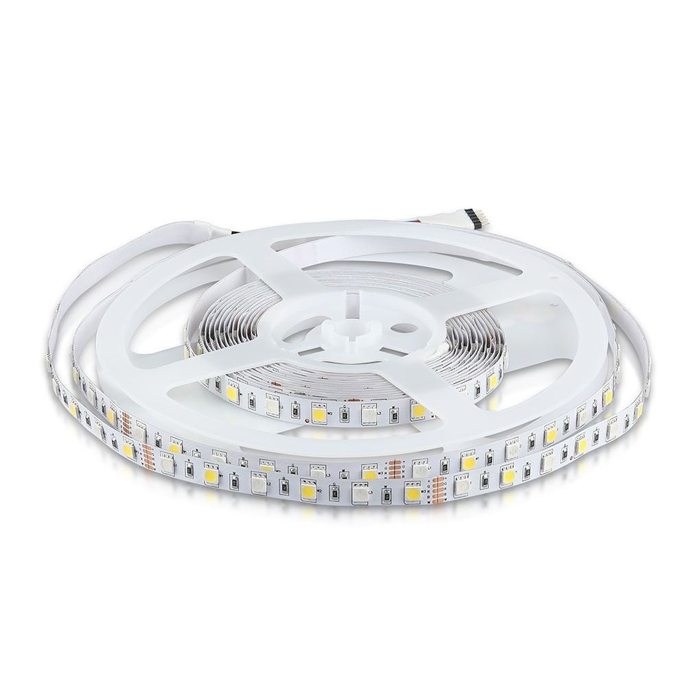 V-Tac 10,8W/m RGB+NW LED-strips - 5m, 60 LED pr. meter, 900lm/m