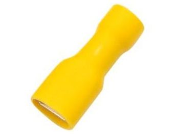 Gul kabelsko - Isol. spadefatn. 6,3mm 4-6mm² (10 stk.)