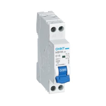 Automatsikring MCB Chint NBH8-40H, C 10A 1P+N, 6kA, 1-modul
