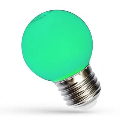 Spectrum 1W LED dekorationspære - Grøn, G45, E27, 230V, RA80