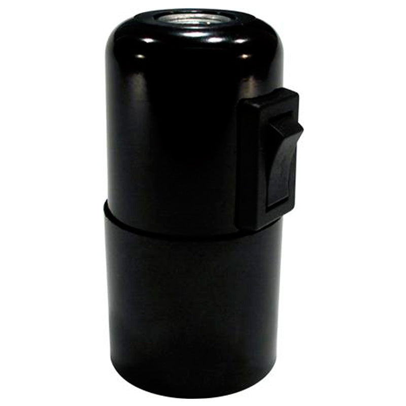 E27 fatning m. afbryder - sort