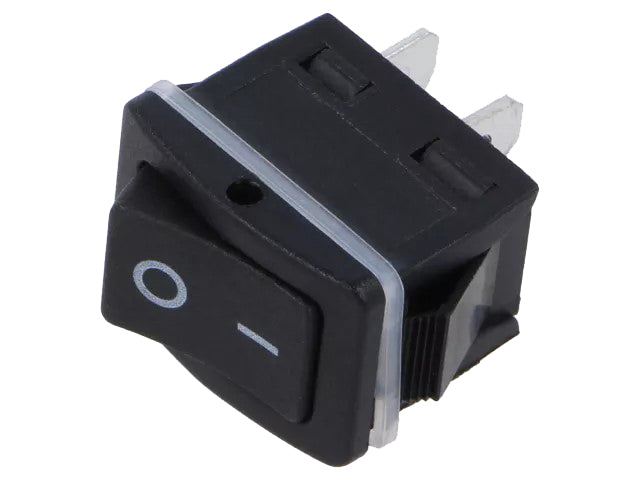 Vippekontakt 1P ON-OFF spadeterminaler, 16A-250V, SORT IP68