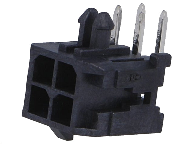 Ledning-til-print fatning, Micro-Fit 3.0 - 2x2pol 90° (3mm)