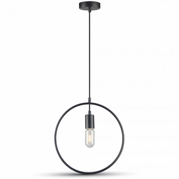 Geometrisk pendel lampe E27 - Mat sort