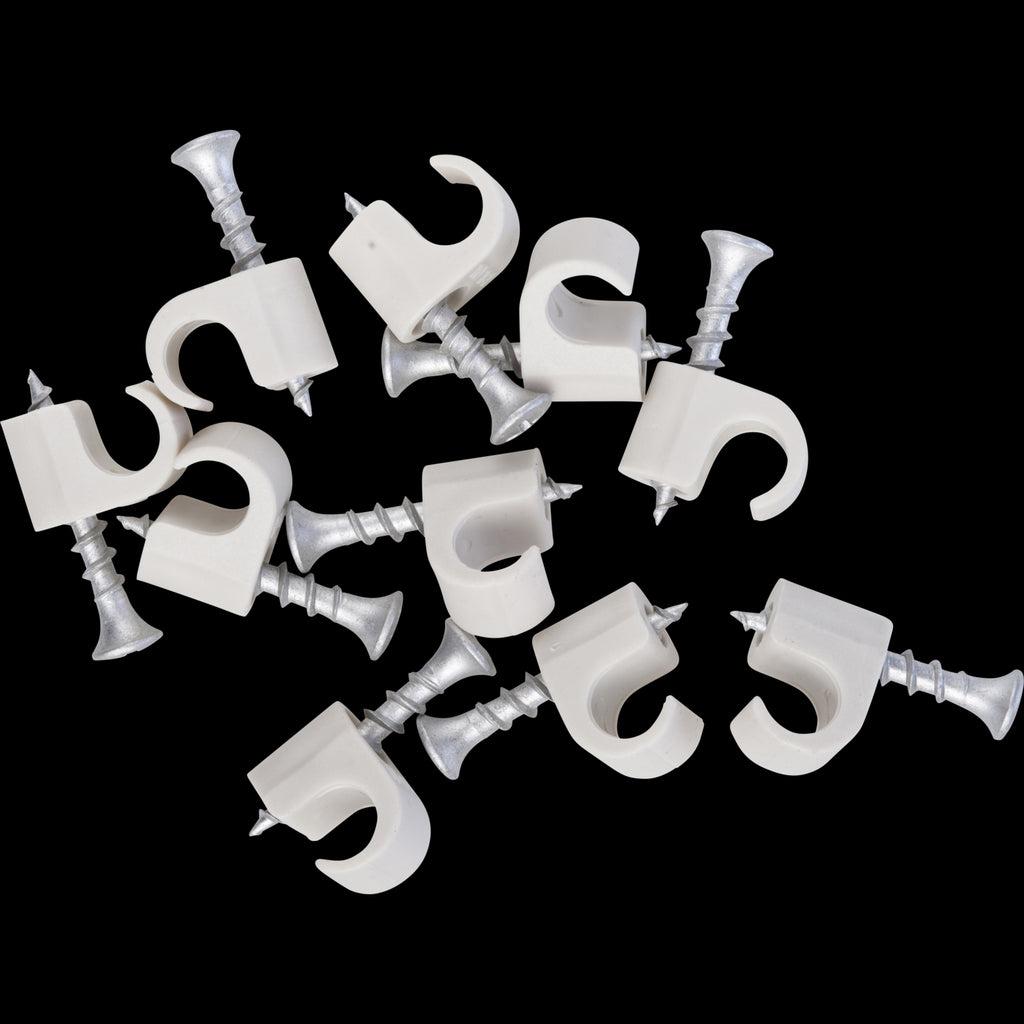 Skrueclips, Rund Ø10-14mm, Hvid (10 stk.)