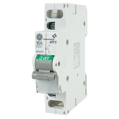 Afbryder 1P 16A 1 slutte 230V til dinskinne