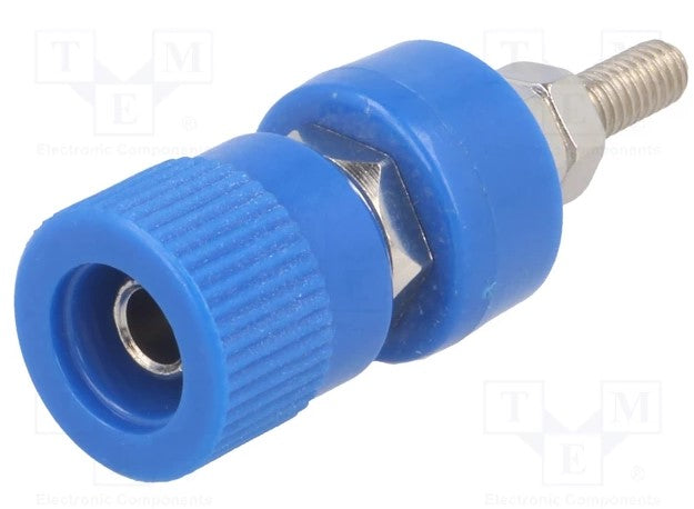 Bananbøsning - 4mm, skruetype, Blå (24A)